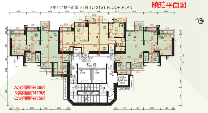 8-21楼平面图