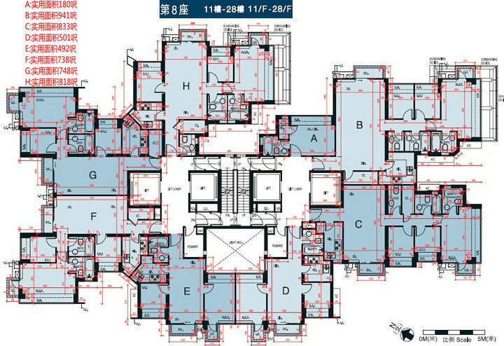 香港新楼盘大埔岚山第八座平面图