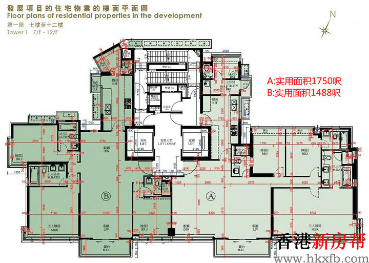 义德道1及3号第一座平面图