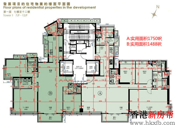 义德道1及3号第一座平面图