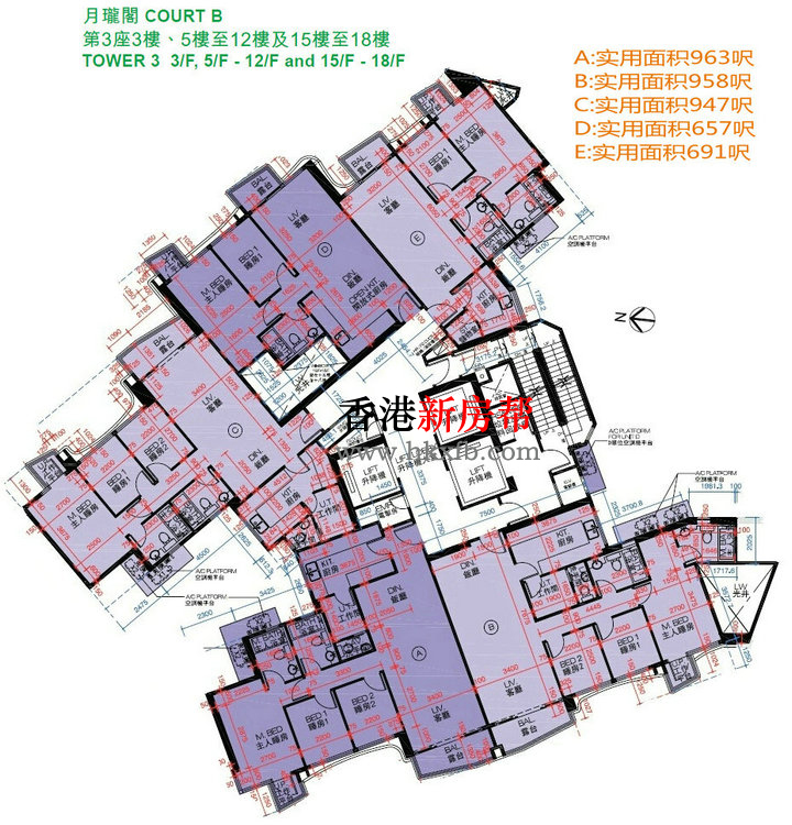 玖珑山月珑阁第三座平面图