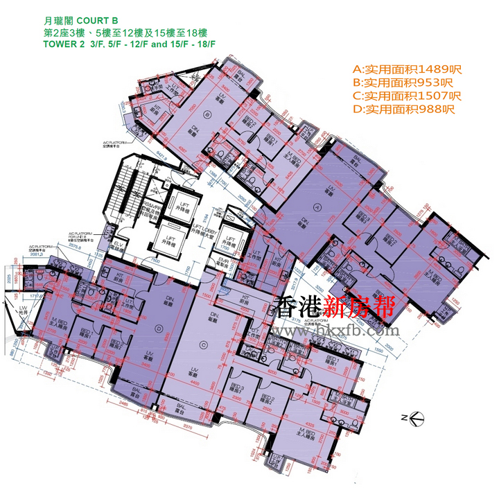 玖珑山月珑阁第二座平面图