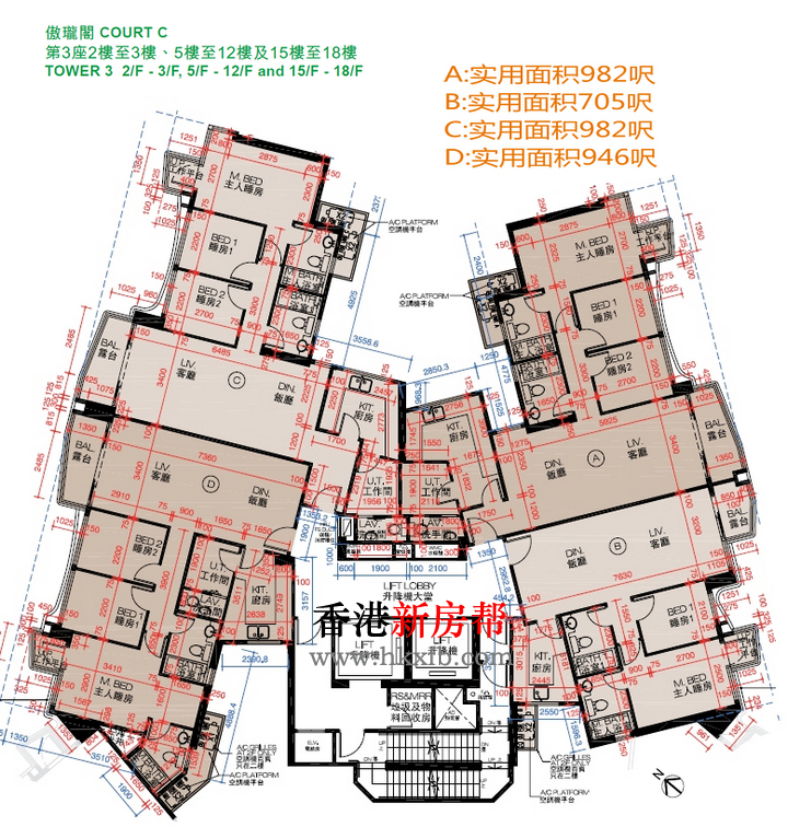 玖珑山傲珑阁第三座户型图