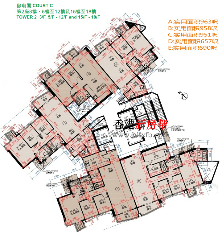 玖珑山傲珑阁第二座户型图