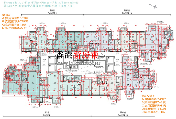 THE PARKSIDE第1及1A座平面图