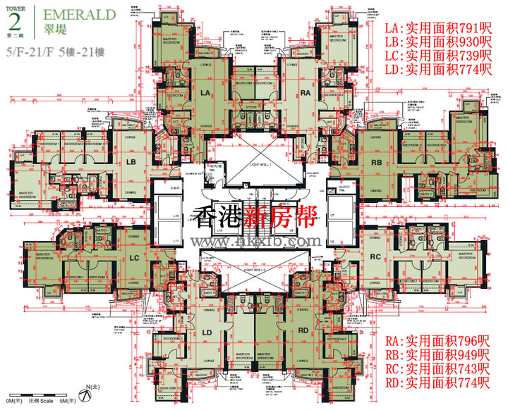 将军澳日出康城3期致蓝天第二座户型图