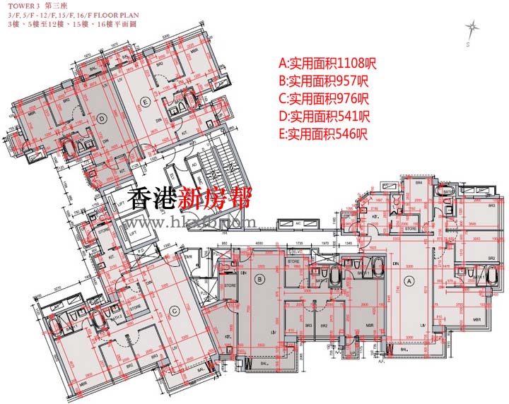 帝景湾第三座平面户型图