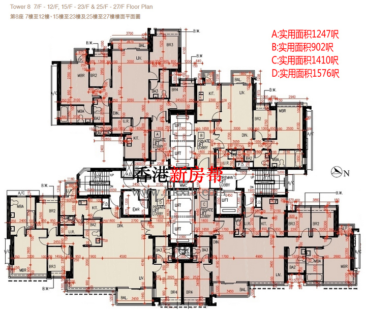 天铸第八座平面户型图