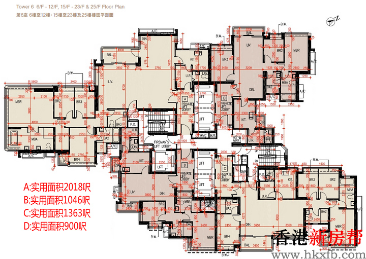 天铸第六座平面户型图