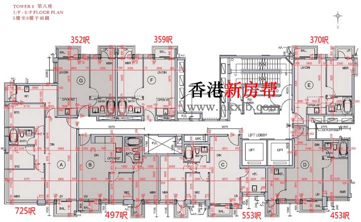 帝景湾第八座平面户型图