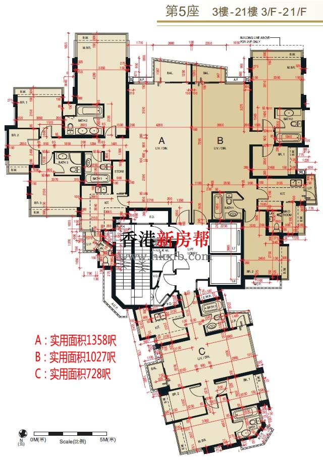 维港.星岸第五座平面户型图