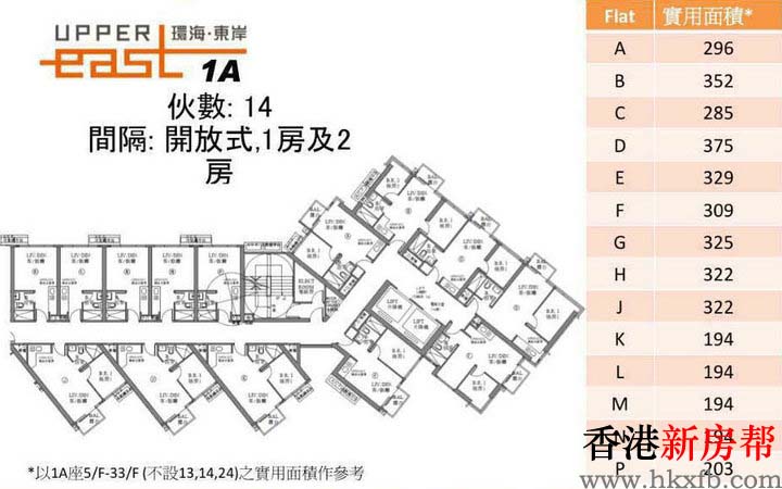 环海.东岸1A座平面户型图