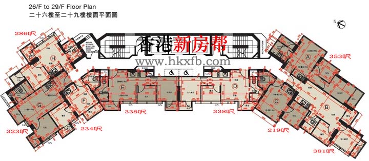 钻岭26-29楼平面户型图