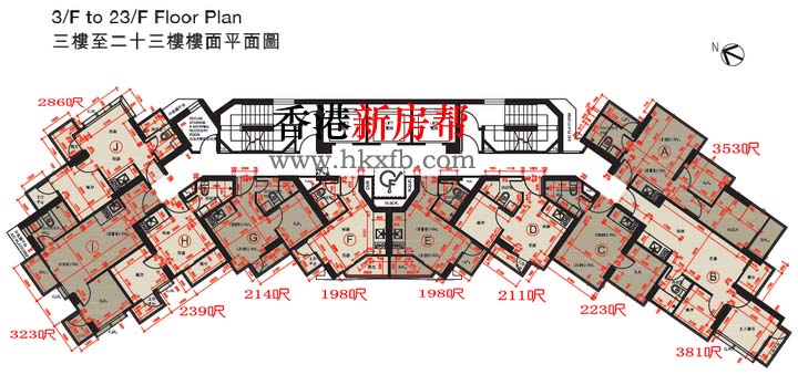 钻岭3-23楼平面户型图