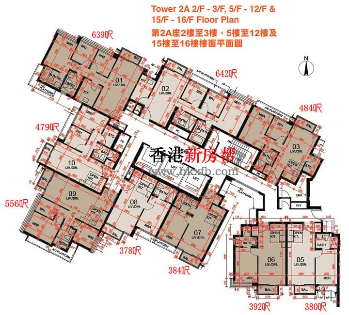 东环II期2A座平面户型图