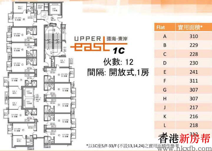 环海.东岸1C座平面户型图