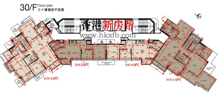 钻岭30楼平面户型图