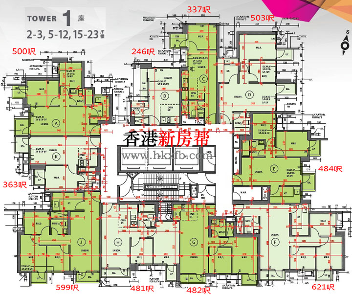 朗屏8号第一座平面户型图