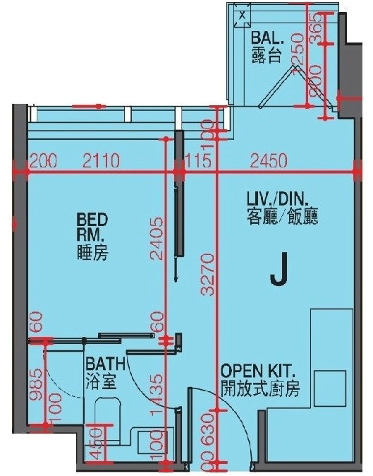 1 7 - 大角咀利奥坊.凯岸1房图则解构