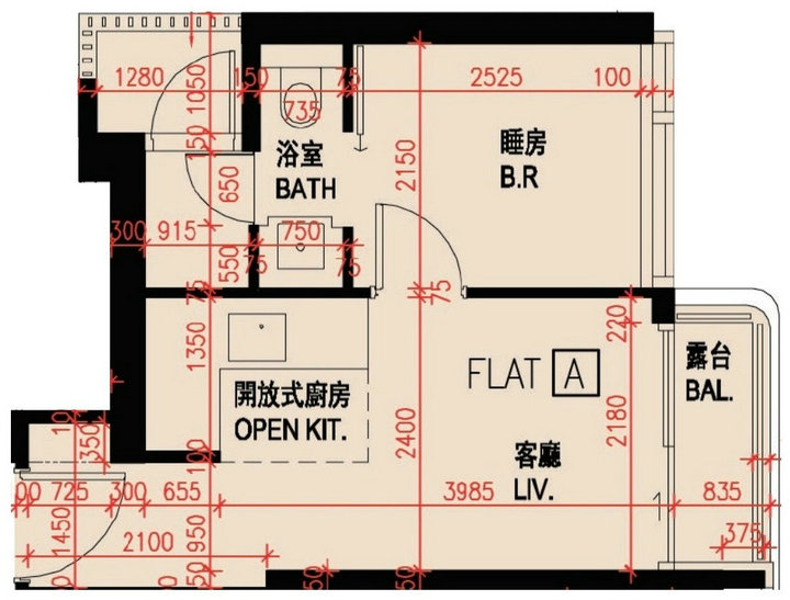 3 8 - 香港新盘:西环15 Western Street一房图则解构