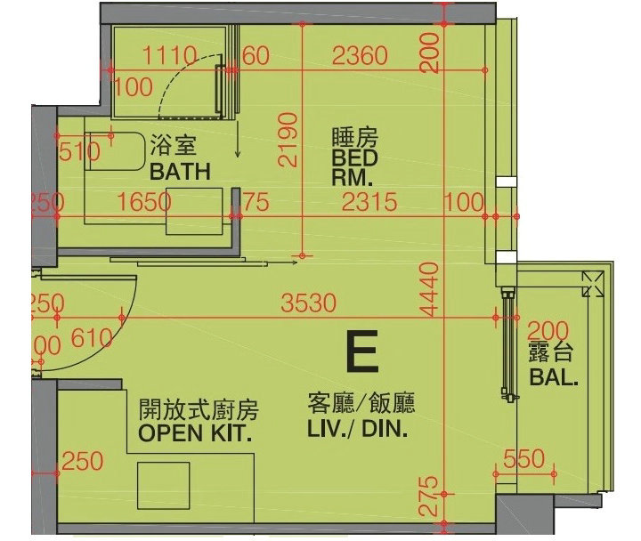 1 81 - 香港新盘:大角咀利奥坊.曦岸一房图则解构