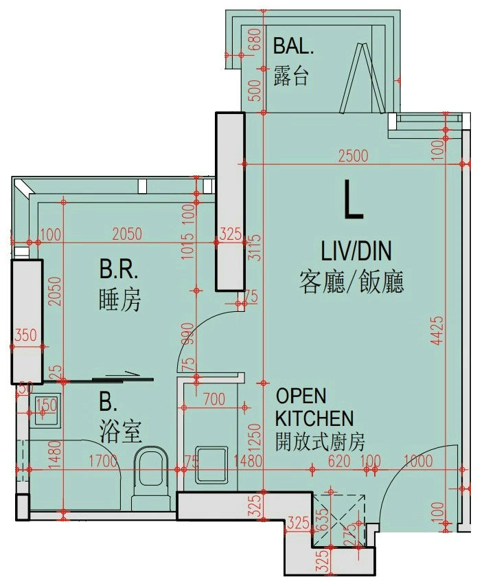 3 10 - 香港新盘:西营盘艺里坊.2号一房图则解构