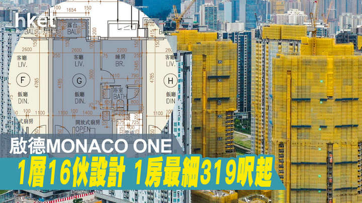 1 130 - 香港新盘:启德MONACO ONE楼书上载 面积最细319呎起